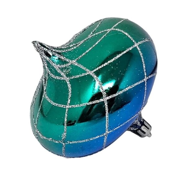 Blue and Green Ombre Onion Christmas Ornaments (Set of 4) - Picture 4 of 5